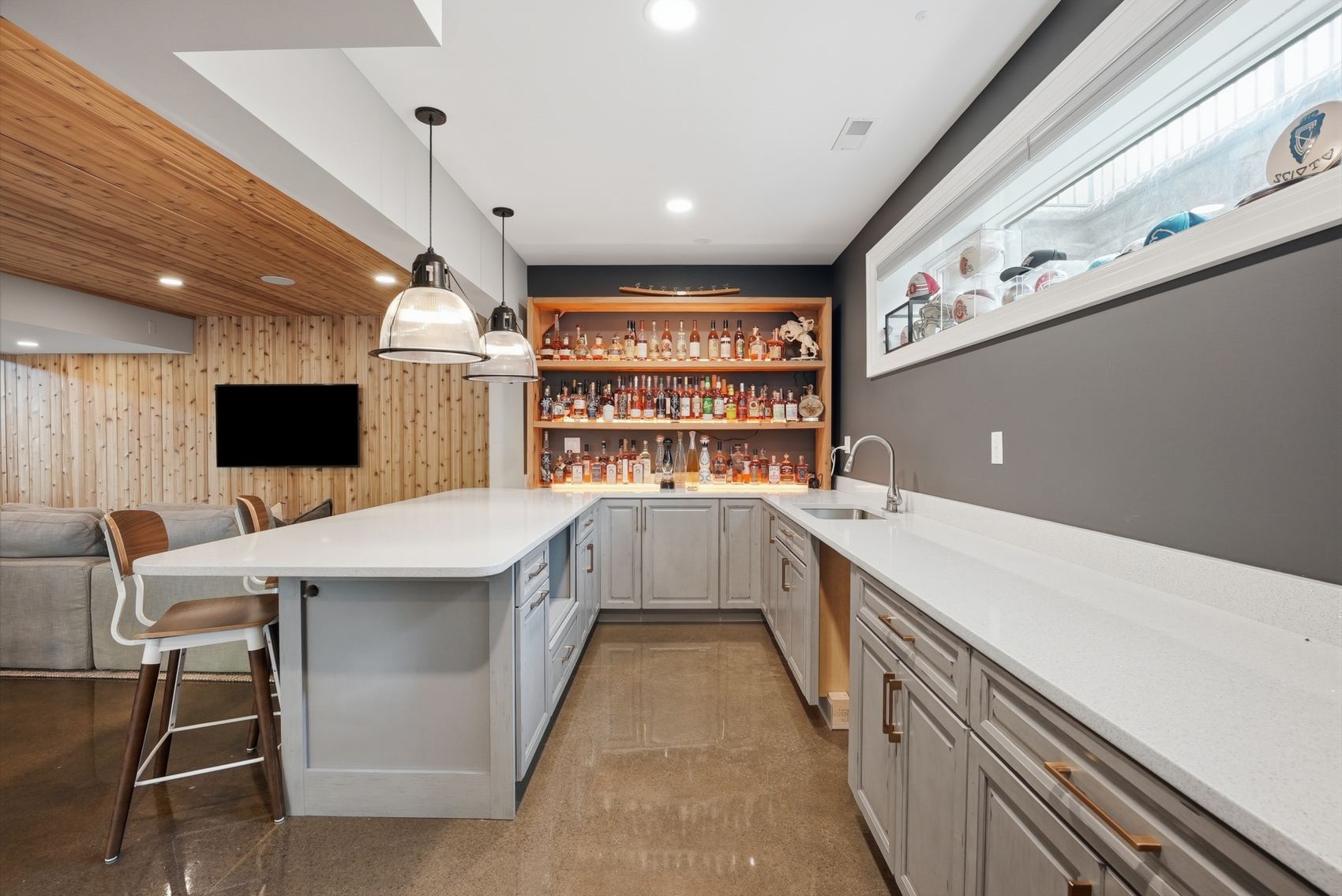 The bourbon shelves