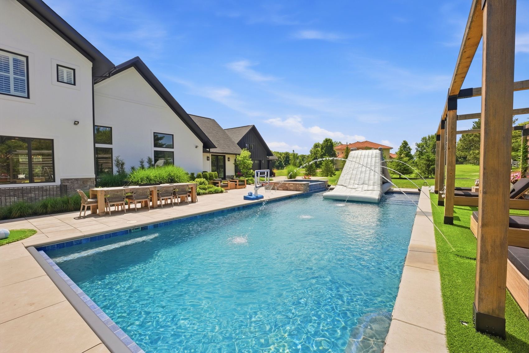 The pool, end to end